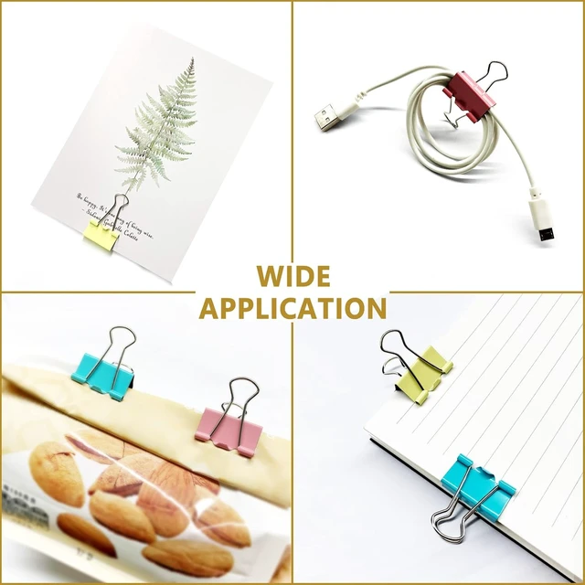 Alt view image 5 of 6 - Colorful long-tailed clip 41mm File folder Ticket clip for bills File long-tailed clip set of 24 pieces