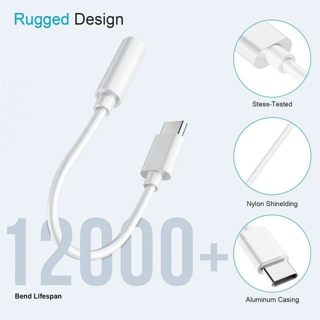 Alt view image 5 of 6 - 4PCS Type USB C to 3.5mm Female Headphone Jack Adapter, USB Type C to Aux Audio Dongle Cable Cord, Compatible with Samsung S20/S20+/S20 Ultra, Pixel 4/+ 4XL, and More USB C Devices