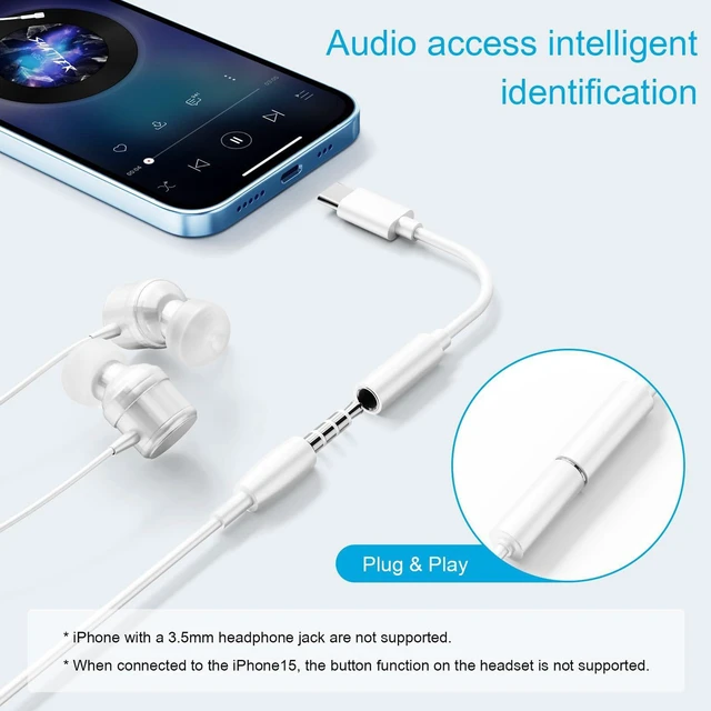 Alt view image 6 of 6 - 4PCS Type USB C to 3.5mm Female Headphone Jack Adapter, USB Type C to Aux Audio Dongle Cable Cord, Compatible with Samsung S20/S20+/S20 Ultra, Pixel 4/+ 4XL, and More USB C Devices