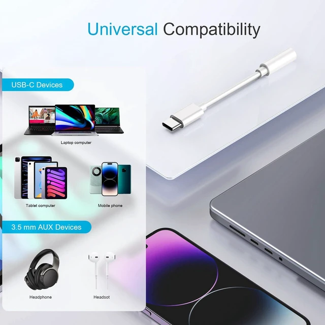 Alt view image 4 of 6 - 4PCS Type USB C to 3.5mm Female Headphone Jack Adapter, USB Type C to Aux Audio Dongle Cable Cord, Compatible with Samsung S20/S20+/S20 Ultra, Pixel 4/+ 4XL, and More USB C Devices