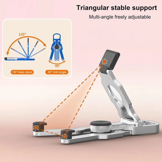 Alt view image 6 of 7 - Metal Phone Stand Fidget Spinner, 3-in-1 Compact Portable Cell Phone Holder
Zinc Alloy Desk Stand for Smartphone / Tablet, Foldable Keychain Pocket Phone Stand Stress Relief Accessory for Office Trave