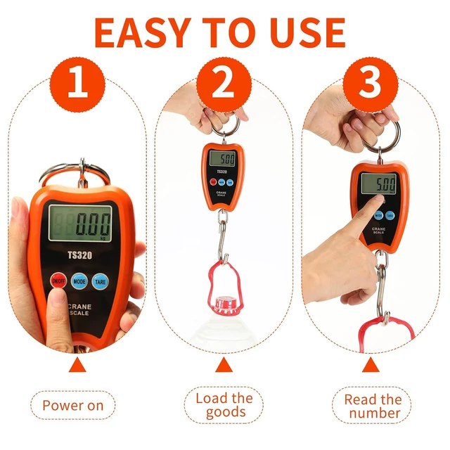 Alt view image 4 of 7 - Hanging Weight Scale Industrial Heavy Duty for Farm, Hunting, Bow Draw Weight, Big Fish & Hoyer Lift with Accurate Sensor Digital, Professional