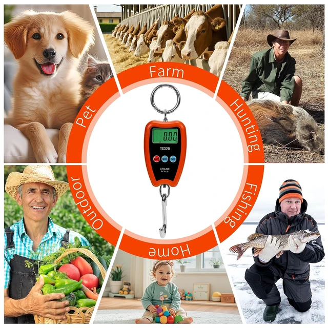 Alt view image 2 of 7 - Hanging Weight Scale Industrial Heavy Duty for Farm, Hunting, Bow Draw Weight, Big Fish & Hoyer Lift with Accurate Sensor Digital, Professional