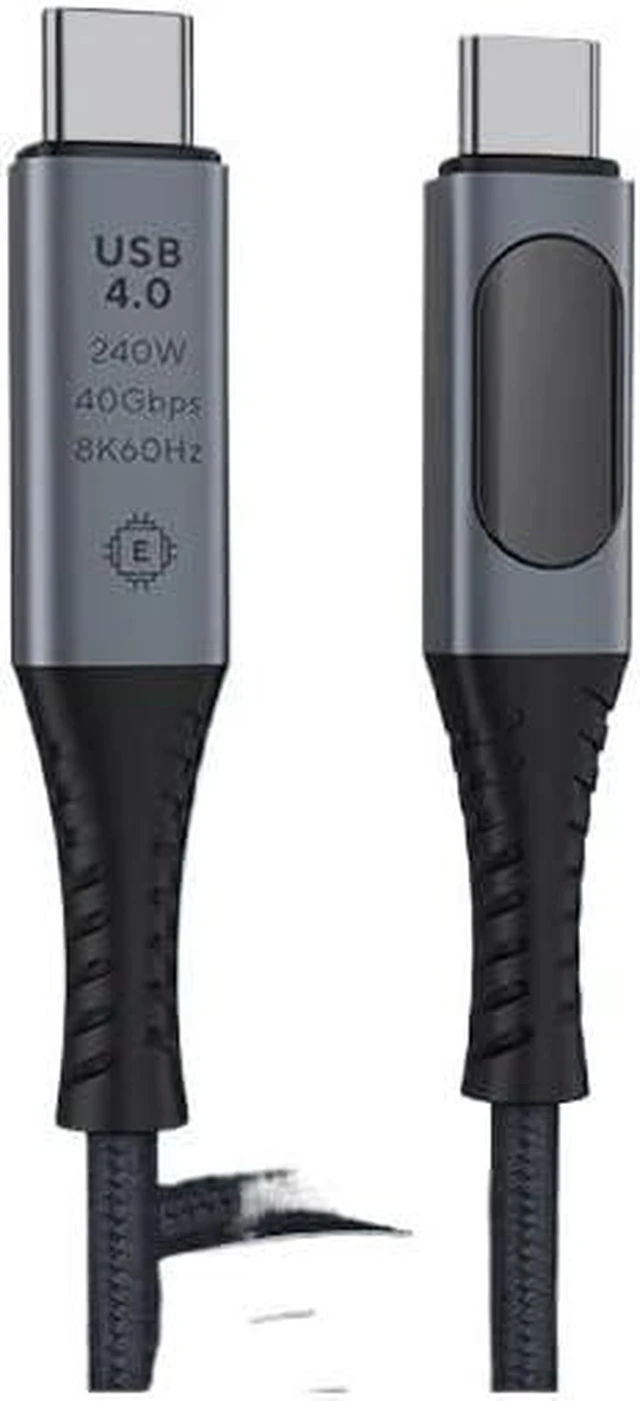 Alt view image 5 of 6 - USB4 Digital Display Charging Cable, 240W Fast Charging, 40G High-Speed 8K 60Hz Screen Mirroring Cable, Compatible with Thunderbolt 4, Full-Function Cable