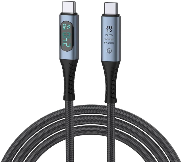 Main image of USB4 Digital Display Charging Cable, 240W Fast Charging, 40G High-Speed 8K 60Hz Screen Mirroring Cable, Compatible with Thunderbolt 4, Full-Function Cable
