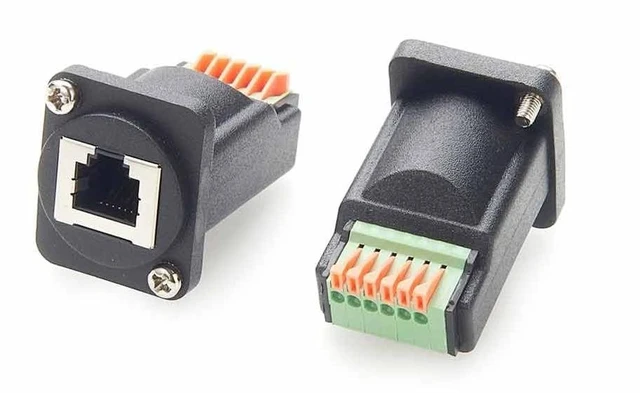 Main image of Elecbee RJ11 RJ12 6P6C Breakout Board Terminal Block Connector Terminal Straight to RJ45 Straight Female(1PC)