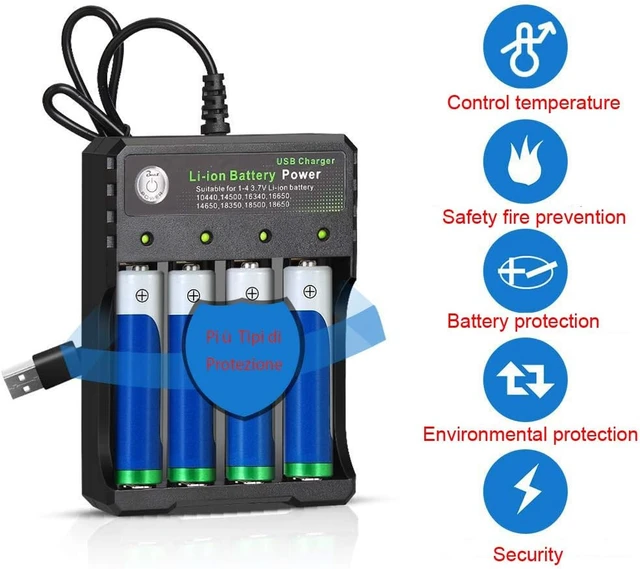 Alt view image 2 of 7 - 4-Slot Battery Charger Rechargeable Battery Charger for Li-ion 18650 14500 16340 Battery Use to Flashlight Headlamp Tools (Not Battery)