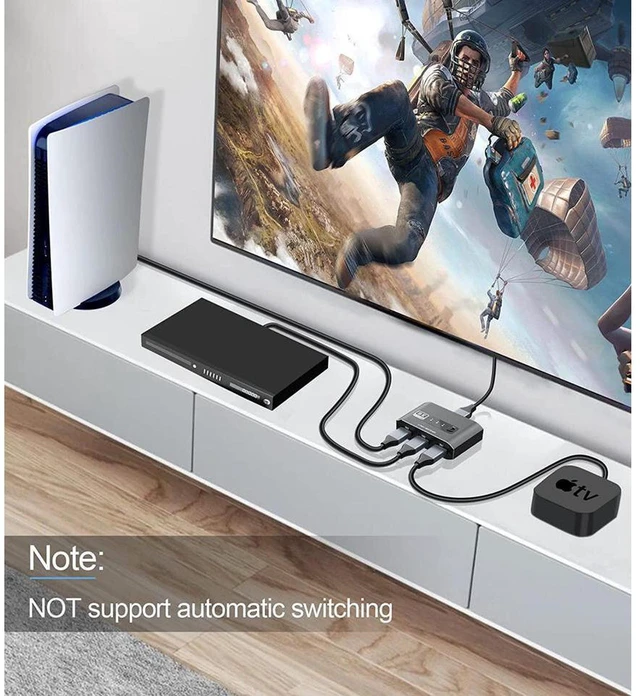 Alt view image 2 of 7 - HDMI 2.1 Switch 4K 120Hz, Aluminum 8K@60Hz HDMI Switch 3 in 1 out, 3x1 HDMI Switcher Selector, Support 4K@120Hz, Ultra HD, 4K HDMI Selector Switcher for Gaming Console eokCXOY