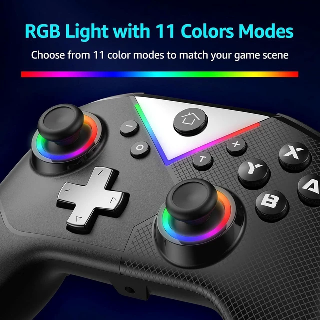 Alt view image 2 of 6 - CM617 Wireless Controller Hall Joystick, 6-Axis Gyro, Turbo, Programmable, 11 RGB Modes, for Switch/PC/Android/iOS White