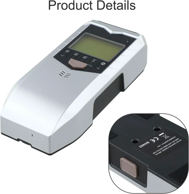 Alt view image 6 of 7 - 5-in-1 Wall Scanner Detector, SH402 Multifunctional Stud Finder for Metal Wood AC Live Wire, Handheld Cable Locator with LED Display for Drywall(Silver)