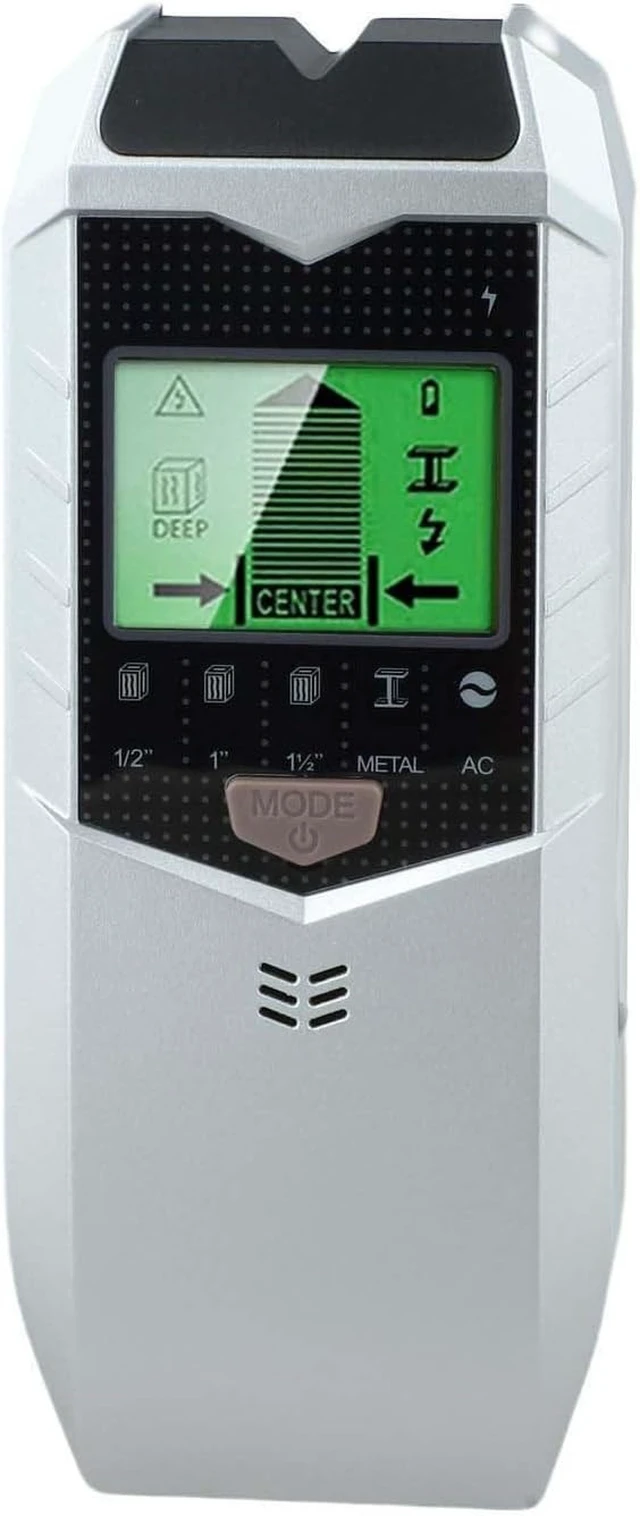 Alt view image 4 of 7 - 5-in-1 Wall Scanner Detector, SH402 Multifunctional Stud Finder for Metal Wood AC Live Wire, Handheld Cable Locator with LED Display for Drywall(Silver)