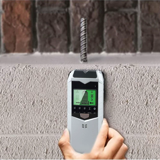 Alt view image 2 of 7 - 5-in-1 Wall Scanner Detector, SH402 Multifunctional Stud Finder for Metal Wood AC Live Wire, Handheld Cable Locator with LED Display for Drywall(Silver)
