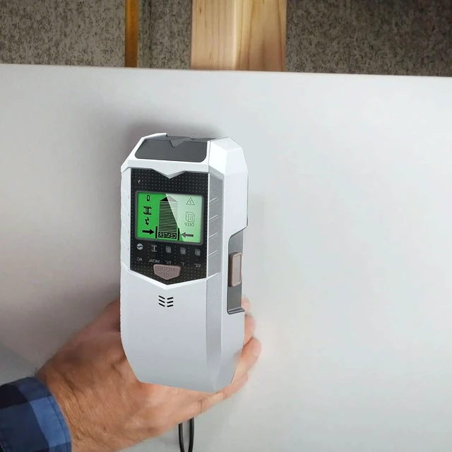 Alt view image 3 of 7 - 5-in-1 Wall Scanner Detector, SH402 Multifunctional Stud Finder for Metal Wood AC Live Wire, Handheld Cable Locator with LED Display for Drywall(Silver)