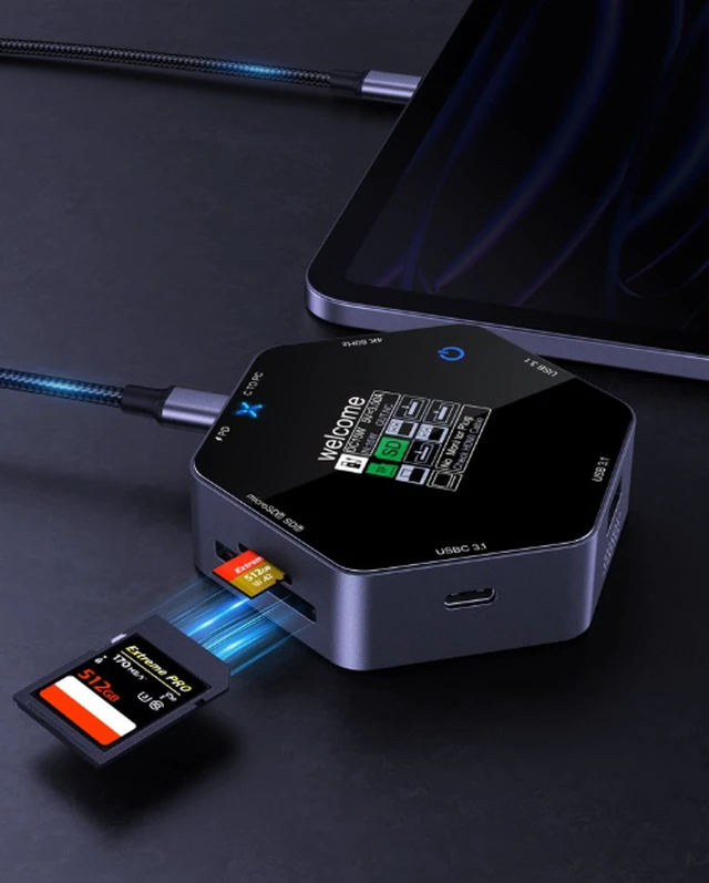 Alt view image 7 of 7 - Type-C Expansion Dock with 4K60 Smart Display, HDMI, Octa-Port PD Charging, USB Hub and Video Extender