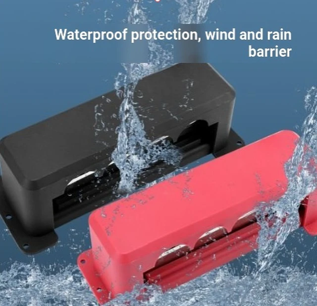 Alt view image 5 of 7 - 600A Heavy Duty Power Distribution Block with Cover 5 x 3/8" (M10) Studs Bus Bar Terminal Block, High Current Busbar 12-48V DC Busbar Box for Automotive RV Boat, RED black