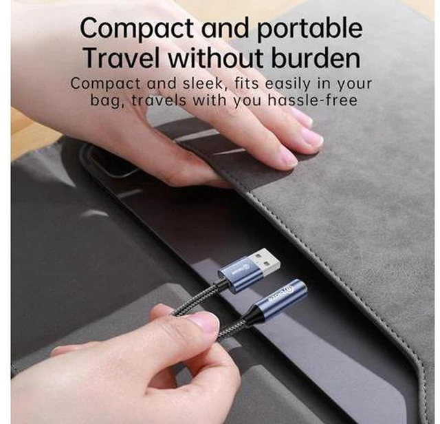 Alt view image 6 of 6 - USB to 3.5mm Jack Audio Adapter, External Stereo Sound Card USB-A to Audio Jack Adapter with Auxiliary Stereo Converter, Compatible with Desktop, Laptop Mac, Linux and More!