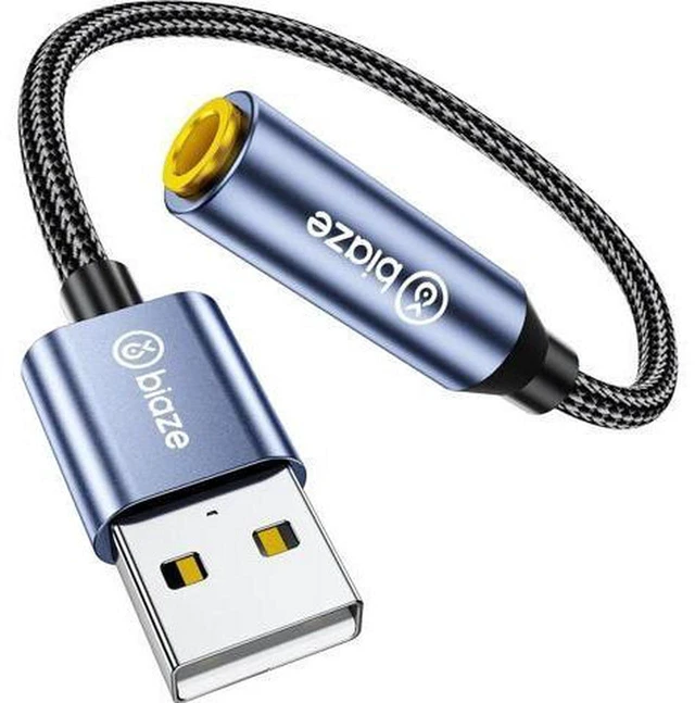 Main image of USB to 3.5mm Jack Audio Adapter, External Stereo Sound Card USB-A to Audio Jack Adapter with Auxiliary Stereo Converter, Compatible with Desktop, Laptop Mac, Linux and More!