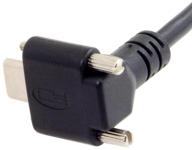Alt view image 4 of 7 - USB 3.0 to USB C 90 Degree Angled Data Cable with Panel Mount Screw for Industrial Camera 5.0M