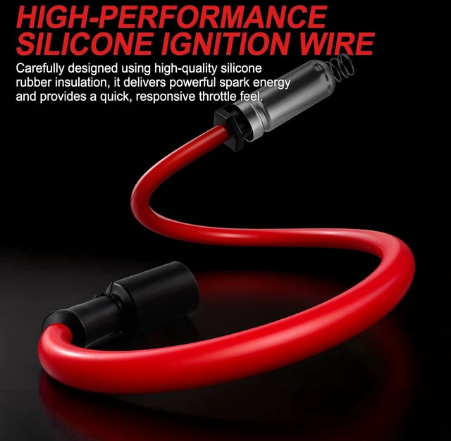 Alt view image 3 of 6 - High Performance Spark Plug Wires Set of 8, Compatible with 2000-2009 Chevy GMC V8