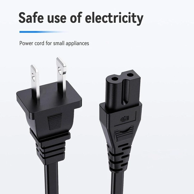 Alt view image 2 of 6 - 2 Prong Polarized Power Cord for Vizio TV Soundbar Replacement 10 Ft