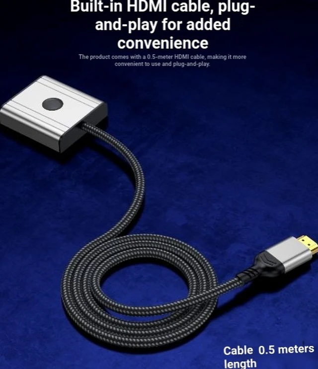 Alt view image 3 of 6 - HDMI Switcher 2-in-1-out HDMI Splitter 1-in-2-out High-Definition 8K Docking Station Computer Monitor Screen Splitter