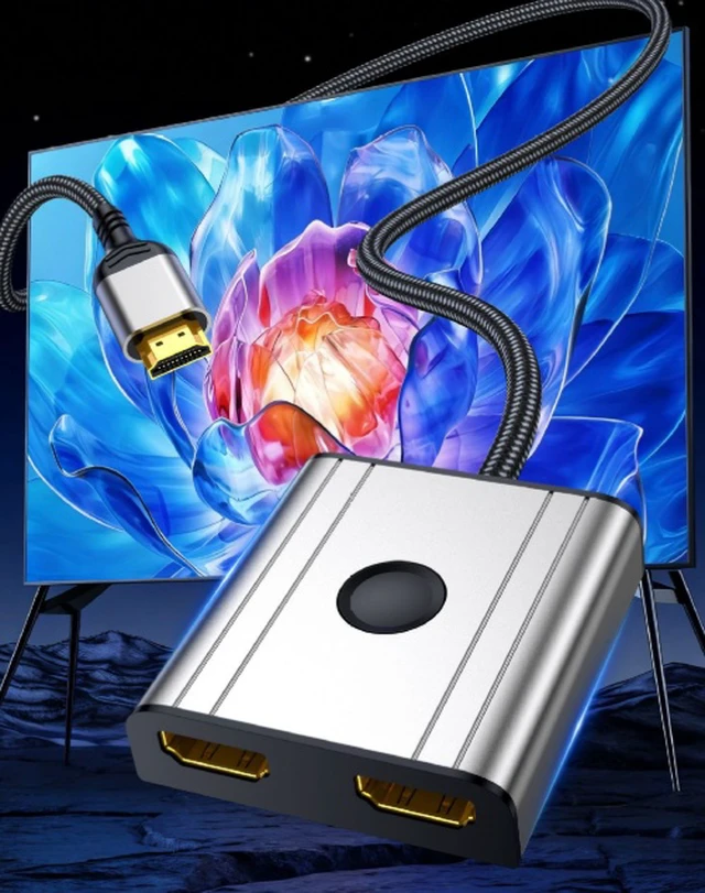 Alt view image 5 of 6 - HDMI Switcher 2-in-1-out HDMI Splitter 1-in-2-out High-Definition 8K Docking Station Computer Monitor Screen Splitter
