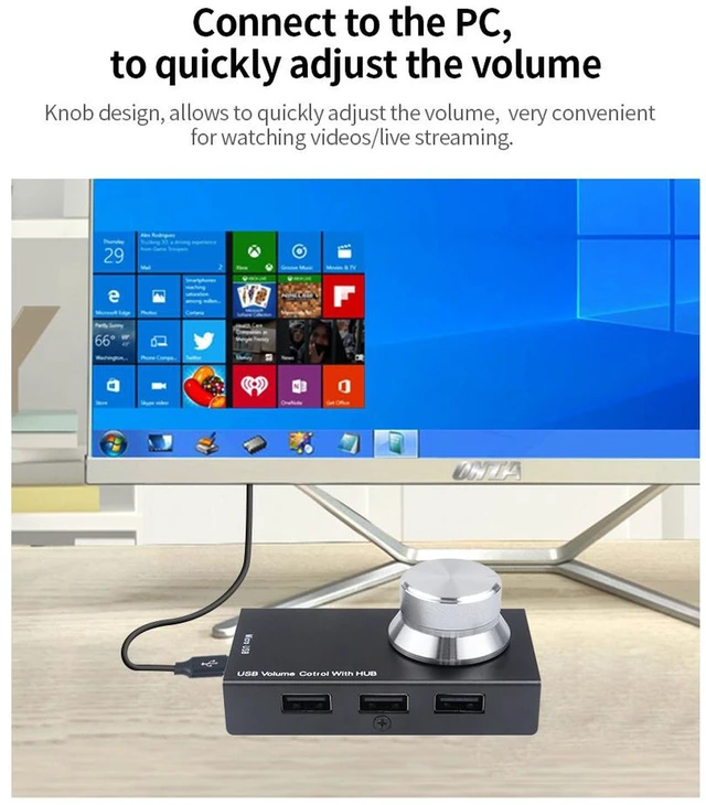 Alt view image 4 of 7 - AIMOS Audio Knob Multipurpose USB Multimedia Volume Controller Adjuster Metal Tablet One Key Mute Speaker Mini For Computer