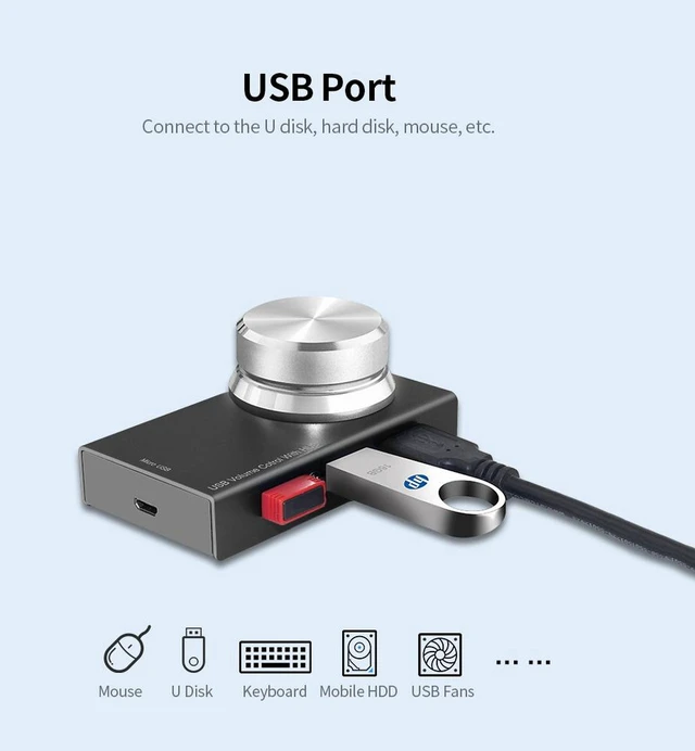 Alt view image 5 of 7 - AIMOS Audio Knob Multipurpose USB Multimedia Volume Controller Adjuster Metal Tablet One Key Mute Speaker Mini For Computer