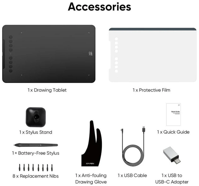 Alt view image 2 of 7 - Updated Deco 01 V3 Drawing Tablet, 16384 Pressure Sensitivity, 8 Custom Shortcuts, 220 Report Rate for OSU Drawing Pad, Remote Teaching & Animation, Compatible with Android, Windows, macOS