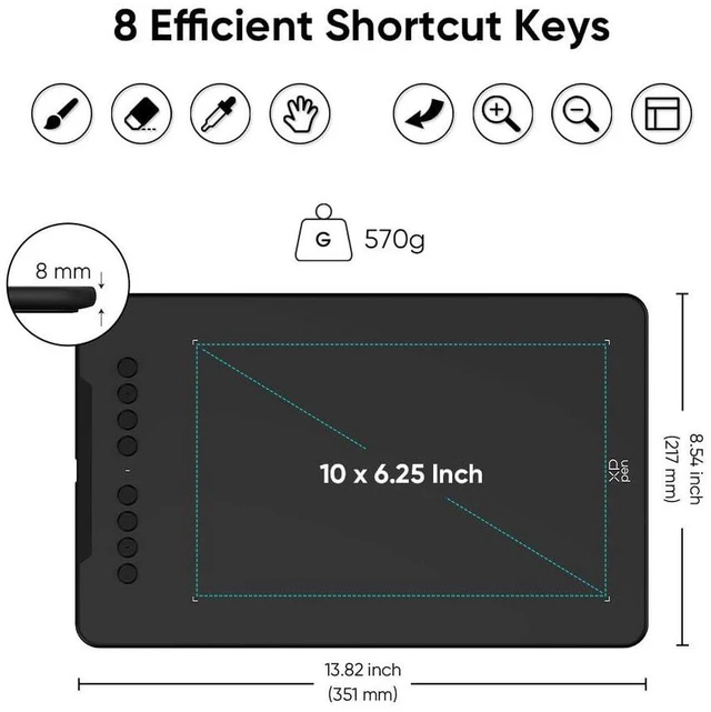 Alt view image 6 of 7 - Updated Deco 01 V3 Drawing Tablet, 16384 Pressure Sensitivity, 8 Custom Shortcuts, 220 Report Rate for OSU Drawing Pad, Remote Teaching & Animation, Compatible with Android, Windows, macOS