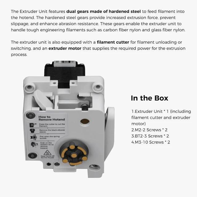 Alt view image 4 of 7 - Filament Cutter&Motor,Complete Toolhead Extruder Assembly Replacement Parts,High Extrusion Force,Anti-Slip for Tough Filament