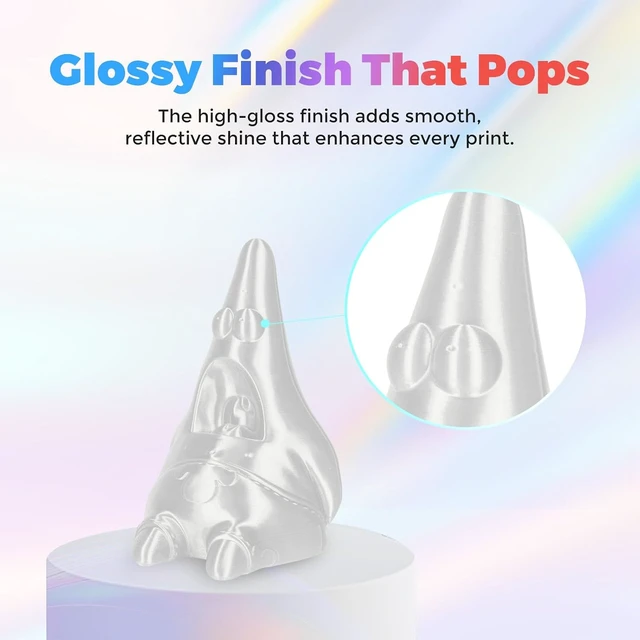 Alt view image 2 of 7 - Silk PLA Filament 1.75mm Light Gold, Smooth and Silky Texture 3D Printing Filament, Dimensional Accuracy +/- 0.02mm White