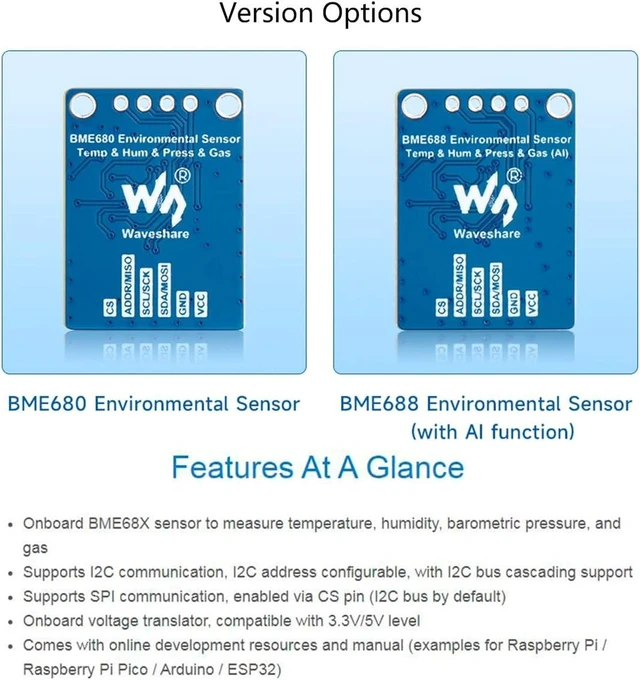 Alt view image 3 of 6 - BME680 Environmental Sensor, Temperature/Humidity/BarometricPressure Detect