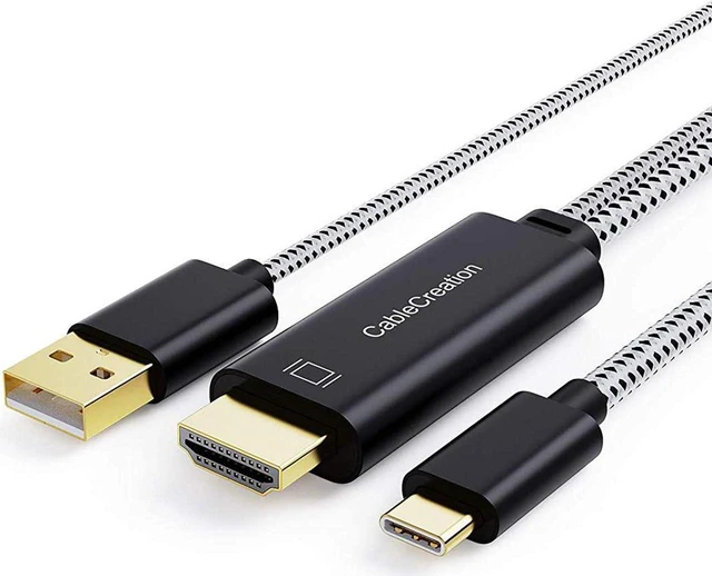 Main image of USB C to HDMI Cable with USB Charge 6FT, CableCreation Type C to HDMI Cord Compatible with MacBook/Pro/Air, Galaxy S20/ S10, LG G5/ Q8/ V20, OnePlus 7(Pro)/ 7T (Pro), HDMI to USB C