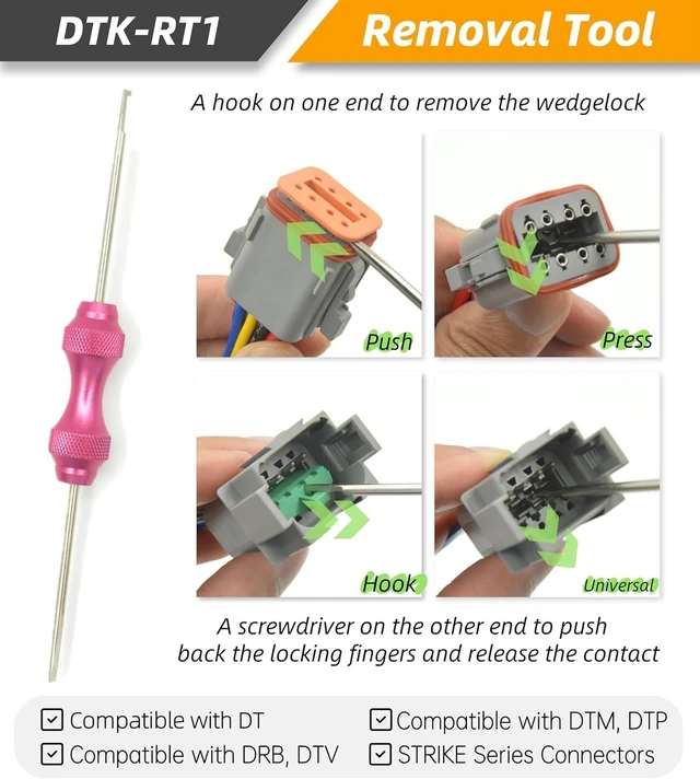 Alt view image 3 of 7 - 217PCS 12 Kits Deutsch DT Connector Kit with Crimper & Terminal Removal Tool - IP68 Waterproof 2 3 4 6 8 12 Pin Automotive Electrical Connectors & Size 16 Stamped Contacts for Car Truck Marine Wiring