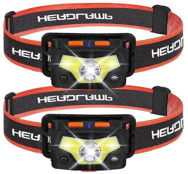 Main image of Ecocleanpath 2 Pack Rechargeable Headlamps, Waterproof LED Head Flashlight with White/Red Light, Adjustable & Comfortable (Black)
