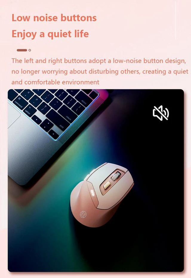 Alt view image 3 of 7 - WSIRAK DR8 Bluetooth Mouse Three Modes Computer Laptop Mouse 800 1200 1600 DIP 2.4G Wireless Mice Office Game Drawing Mouse