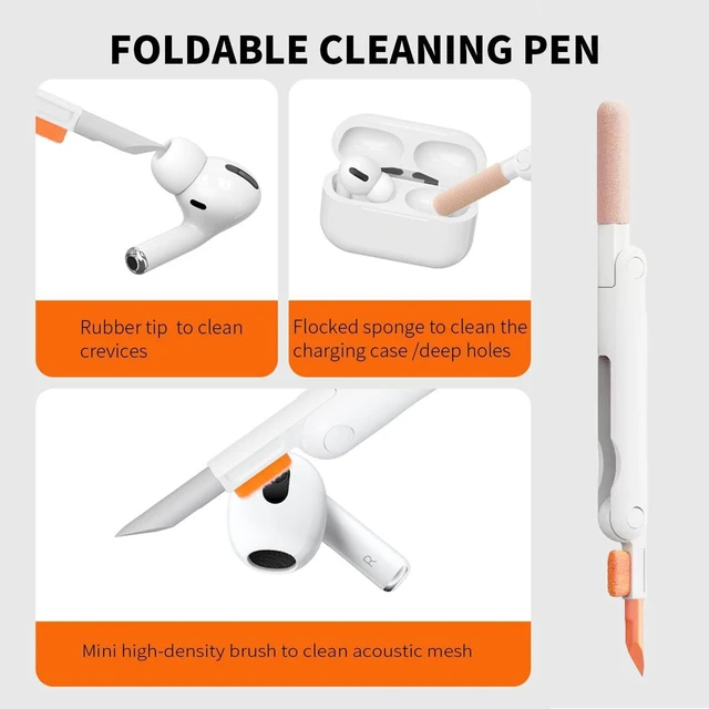 Alt view image 6 of 7 - Keyboard Cleaning Kit All in 1 Keyboard Cleaner Laptop Computer Screen Cleaning Brush Cleaning Pen for Airpods Gaming PC Accessories Electronics Clean Tool Cleaning Kit for iPhone/iPad/Monitor
