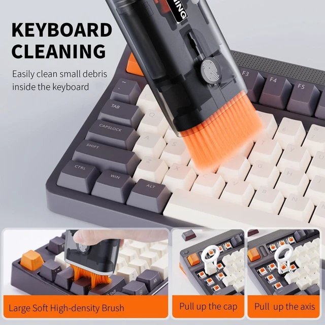 Alt view image 2 of 7 - Keyboard Cleaning Kit All in 1 Keyboard Cleaner Laptop Computer Screen Cleaning Brush Cleaning Pen for Airpods Gaming PC Accessories Electronics Clean Tool Cleaning Kit for iPhone/iPad/Monitor