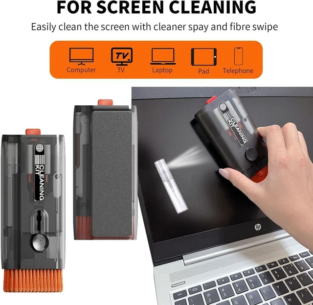 Alt view image 3 of 7 - Keyboard Cleaning Kit All in 1 Keyboard Cleaner Laptop Computer Screen Cleaning Brush Cleaning Pen for Airpods Gaming PC Accessories Electronics Clean Tool Cleaning Kit for iPhone/iPad/Monitor