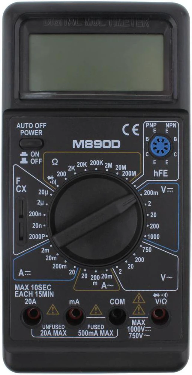 Alt view image 4 of 6 - M890D Digital Multimeter DMM AC/DC ohm Meter with Capacitance hFE Test For Transistor Tester Diagnostic-Tool