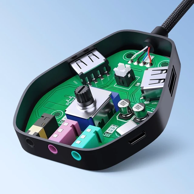 Alt view image 3 of 7 - External Sound Card USB Adapter Sound Card with 3x3.5mm 2xUSB 1xType C