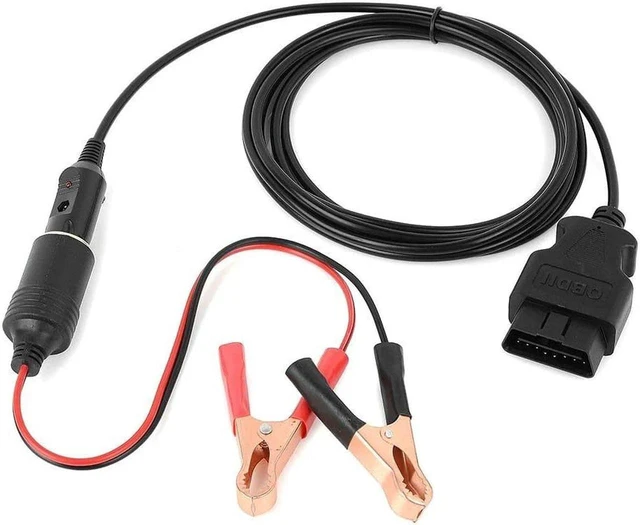 Alt view image 5 of 5 - OBD? Vehicle ECU Emergency Power Supply Cable Car Memory Saver (3Meter) Cable Adapter with Alligator Clip-On Cigarette Lighter Power Socket