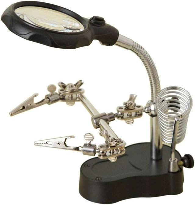 Main image of Welding Magnifying Glass with LED Light 3.5X-12X lens Auxiliary Clip Loupe Desktop Magnifier Hand Solder Repair Tool