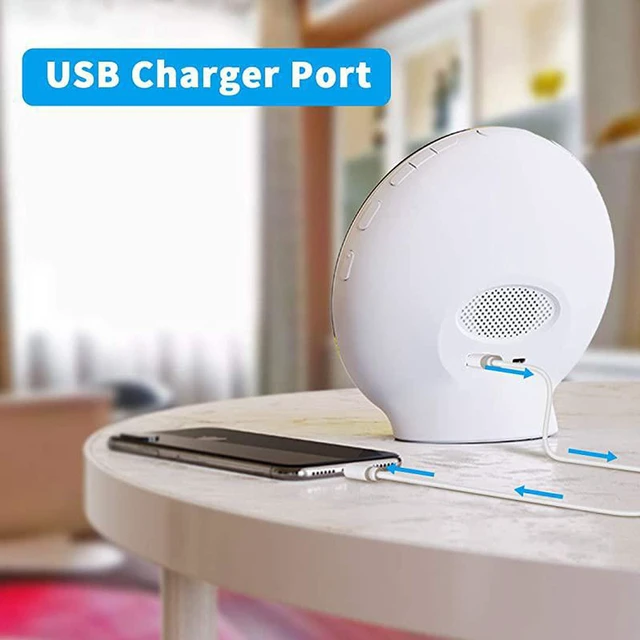 Alt view image 7 of 7 - Sunrise Alarm Clock Wake up Light up Alarm Clock Sunrise Wake up Light Alarm Clock for Bedroom Sunlight Alarm Clock Kids Smart Digital Clock Radio Gradual Light Color Changing Dawn Simulator