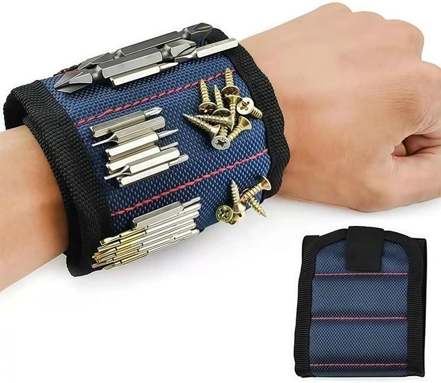 Main image of Magnetic Wristband - Wrist Band for Holding Screws, Nails, Drill Bits | Hands-Free Accessory for DIY, Carpentry, Repairs | Gift for Men, Dad, Handymen - Blue