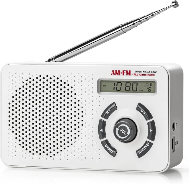 Main image of Portable Radio AM FM SW, Transistor Radio with LCD Display, Alarm Clock, Sleep Timer and Headphone Jack, 4 AA Battery Powered or Plug in Wall, Small Radio for Home Outdoor Seniors