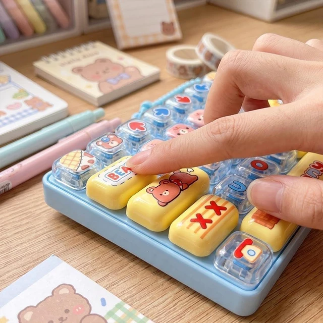 Alt view image 5 of 7 - Fidget Keyboard Toy, 26 Keys Silent Tactile Decompression Button Toy, Portable Stress Relief for Office & Study yellow
