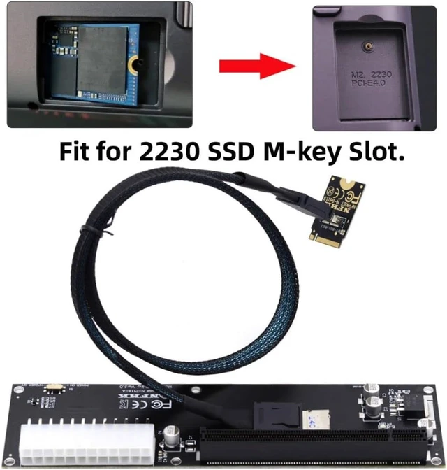 Alt view image 5 of 6 - Oculink SFF-8612 to PCI-E 3.0/4.0 M.2 M-Key to SFF-8611 Host Adapter for eGPU/GPD Win Max2 External Graphics Card & SSD