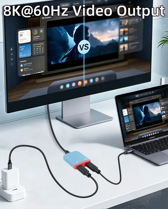 Alt view image 5 of 7 - PD 100W USB C to AR Glasses and Charging AdapterCharge and Play, Support 8K@60Hz, for Mobile Phone, Laptop, etc